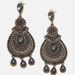 Black Contemporary Drop Earrings