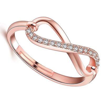 Rose Gold Plated Illuminating Adjustable Infinity Love Finger Ring